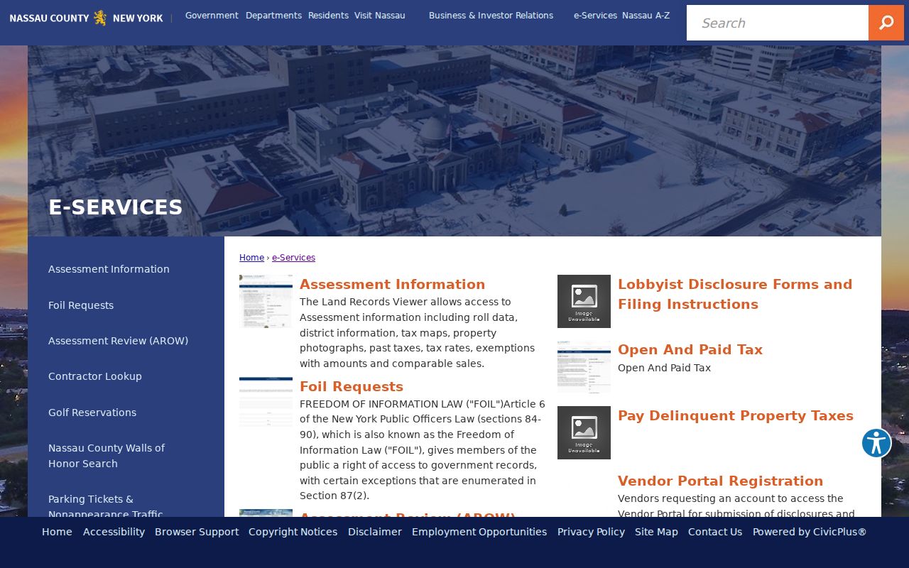 Hempstead residents directory Nassau County FOIL request entry point